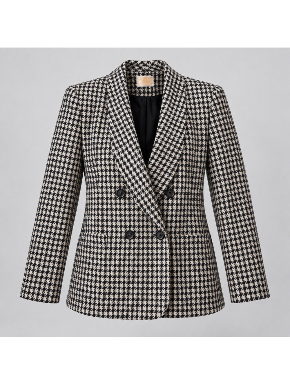 Vintage Pendleton Houndstooth Wool Blazer Womens 8 Double Breasted USA Academia